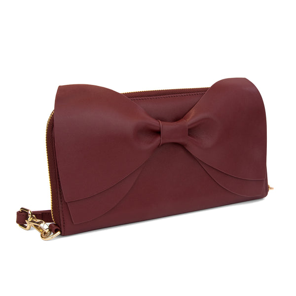 Princess Marina Bow Clutch - Wine Red