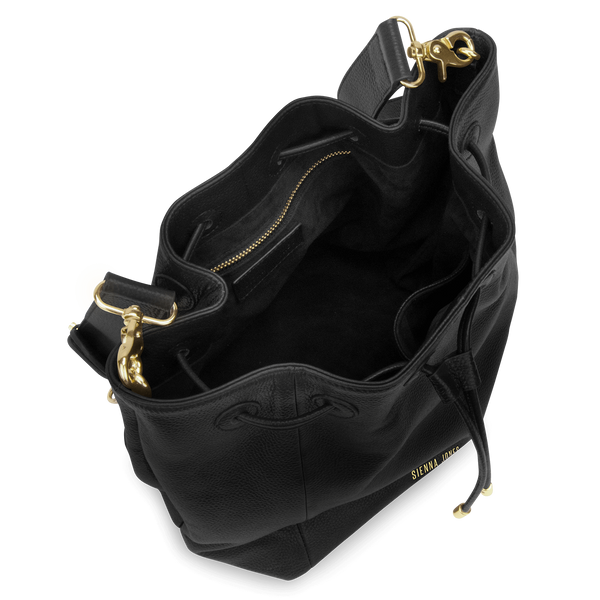 Sienna Jones Classic Bucket Bag in Black - Fully lined