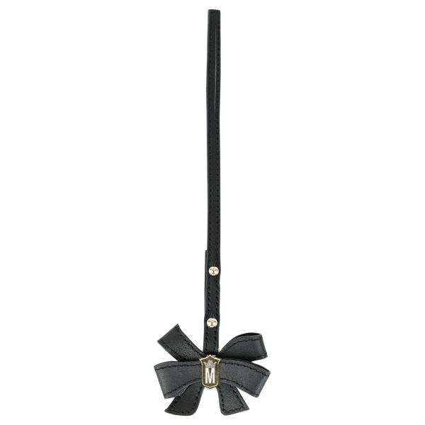 Sienna Jones Crest Bow Charm in black leather