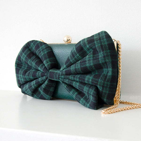 Limited Edition Bow Clutch - Tartan