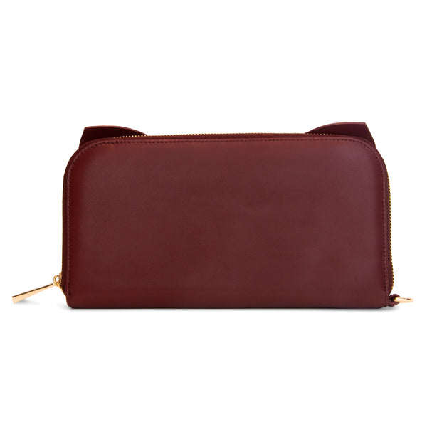 Princess Marina  Bow Clutch - Wine Red