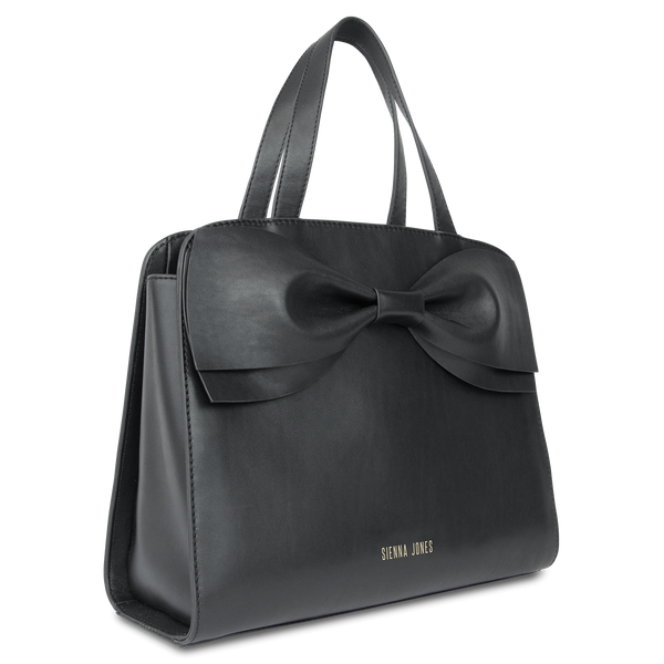Sienna Jones Marina Bow Bag in Black leather