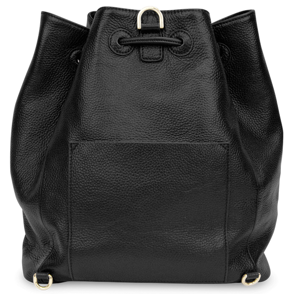 Sienna Jones Classic Bucket Bag in Black leather - Reverse