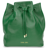 Sienna Jones Classic Bucket Bag in green leather