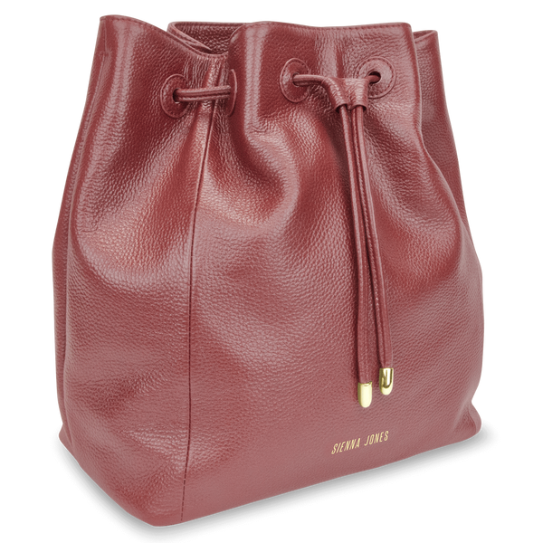 Sienna Jones Classic Bucket Bag in Red leather