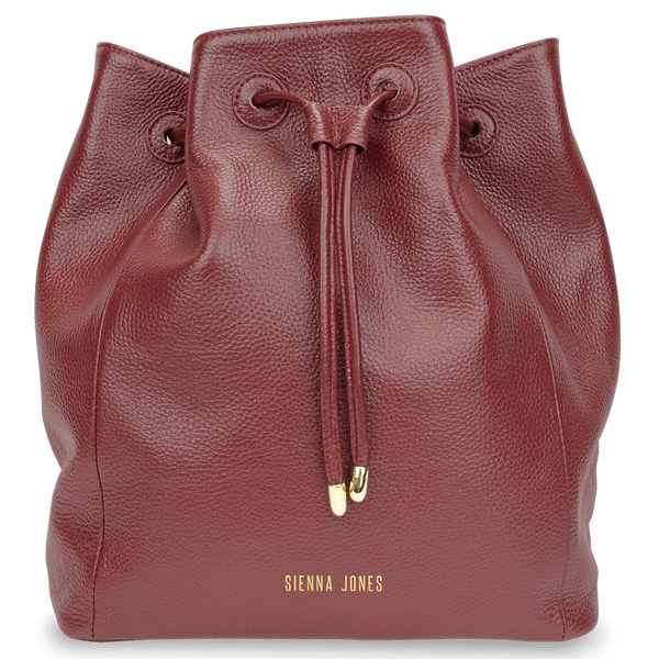 Sienna Jones Classic Bucket Bag in Red leather