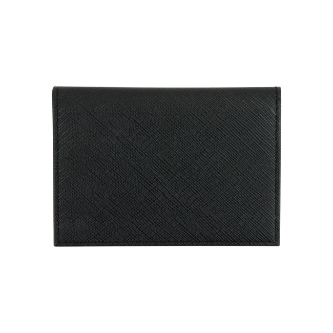 Sienna Jones card holder in textured black leather - Reverse