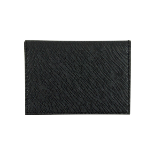Sienna Jones card holder in textured black leather - Reverse