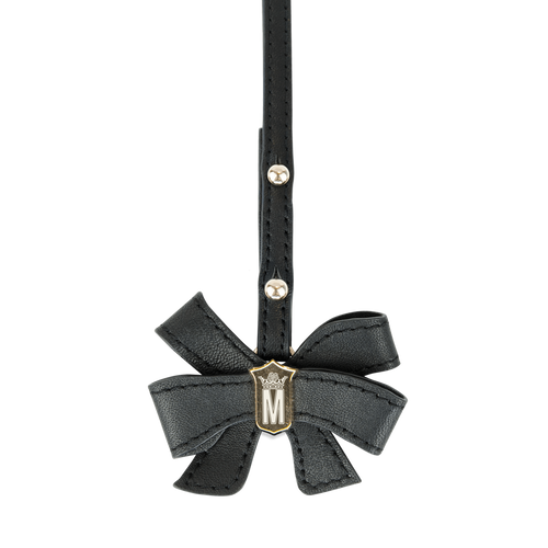Sienna Jones Crest Bow Charm in black leather