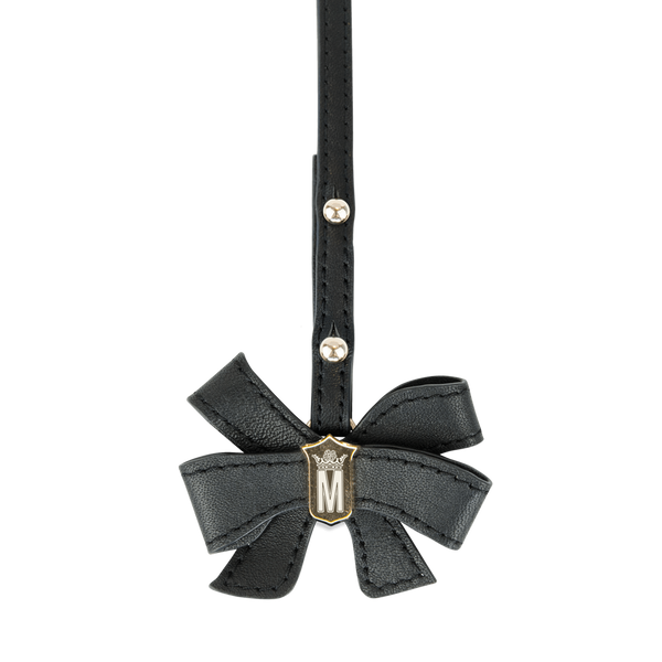 Sienna Jones Crest Bow Charm in black leather