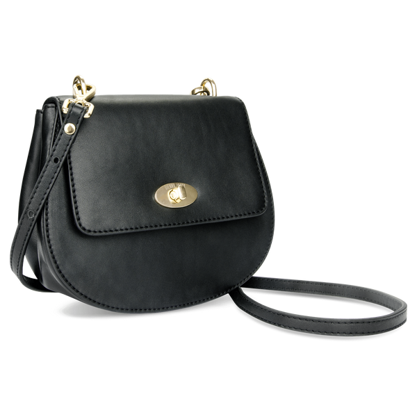 Sienna Jones Cross Body Bag in Black - Detachable Leather strap