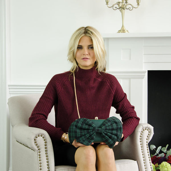 Limited Edition Bow Clutch - Tartan