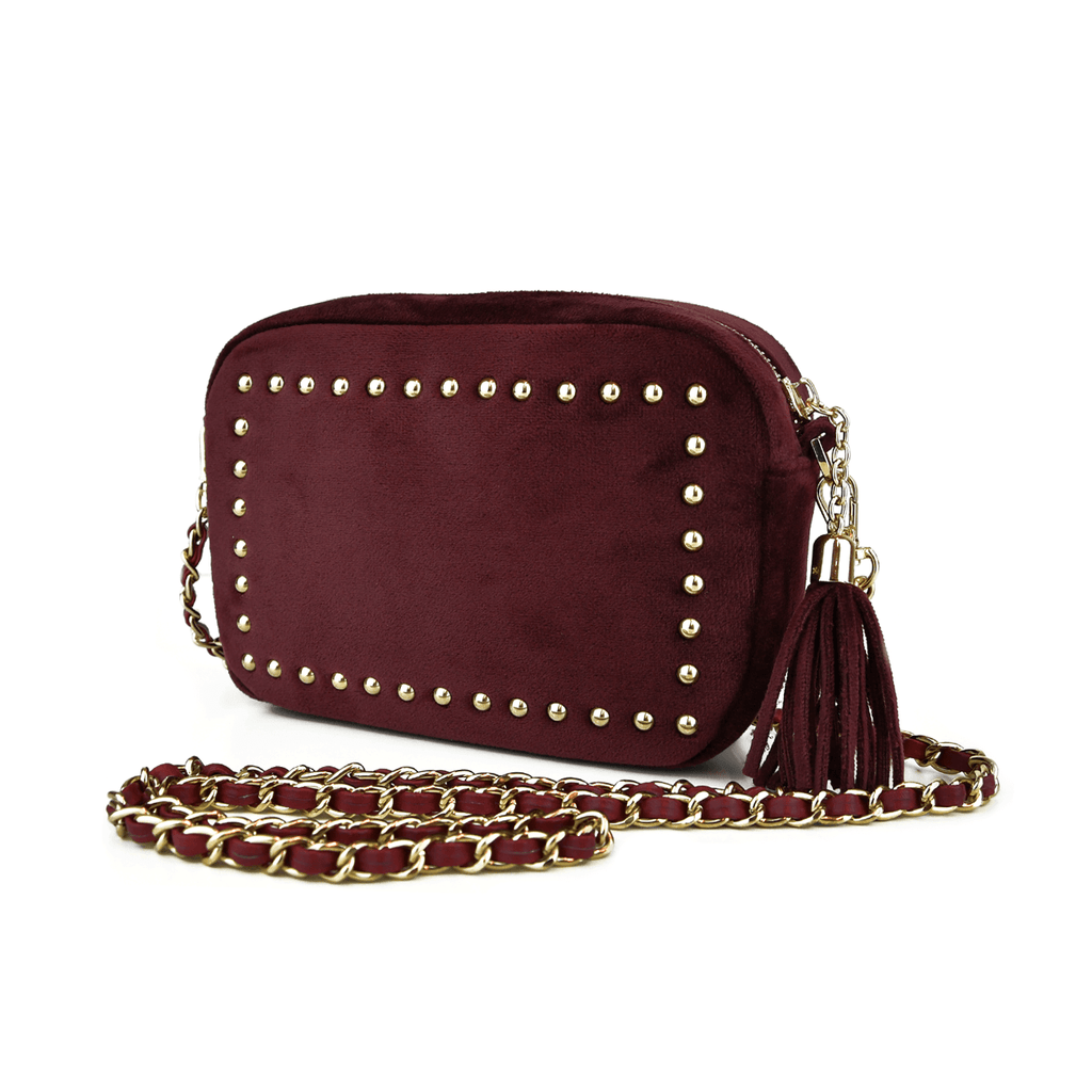 Burgundy purses top on sale